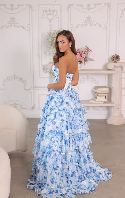 26441 Ava Presley Floral Ruffle Ball Gown