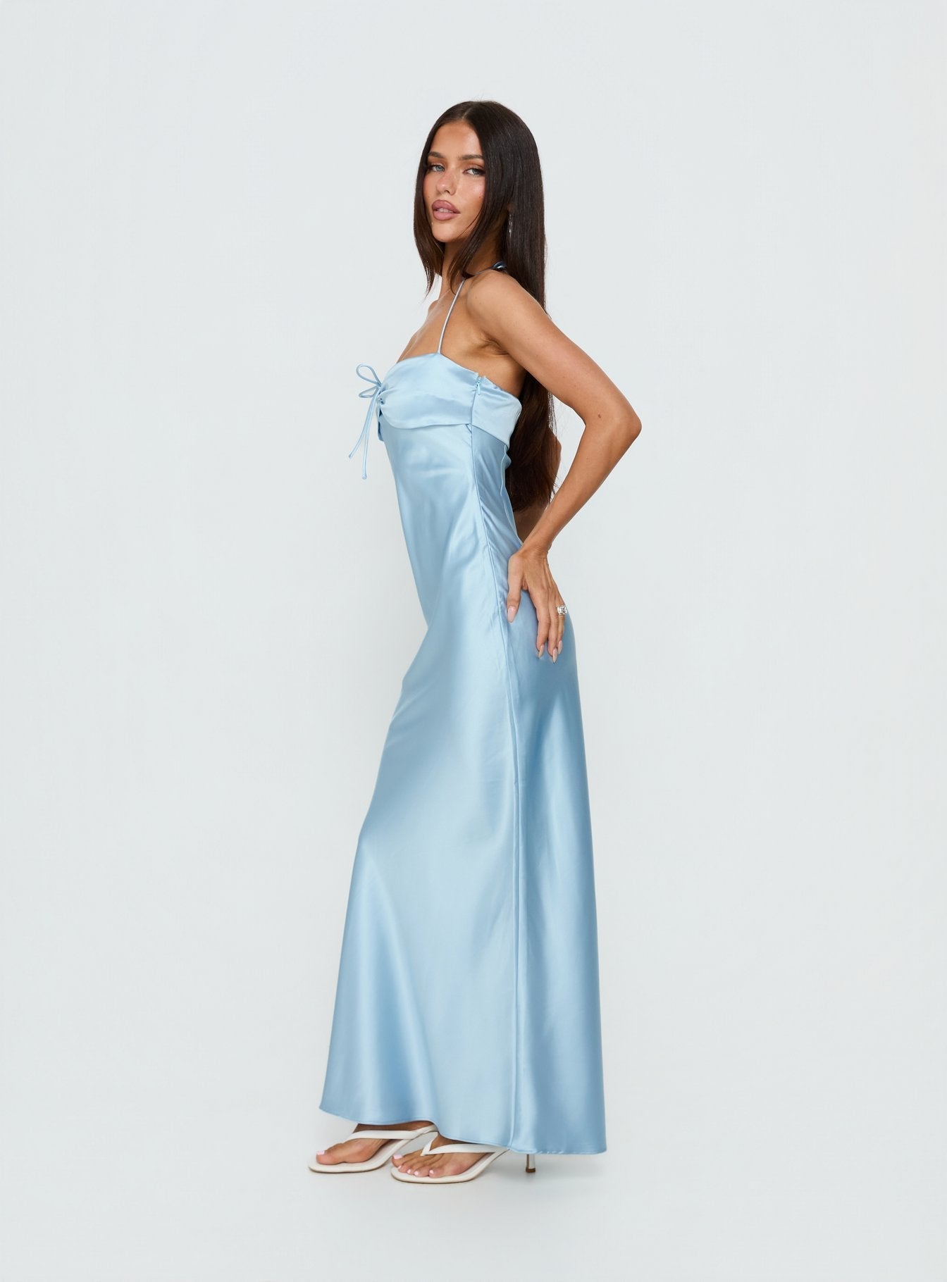 Fireproof Halter Maxi Dress Baby Blue