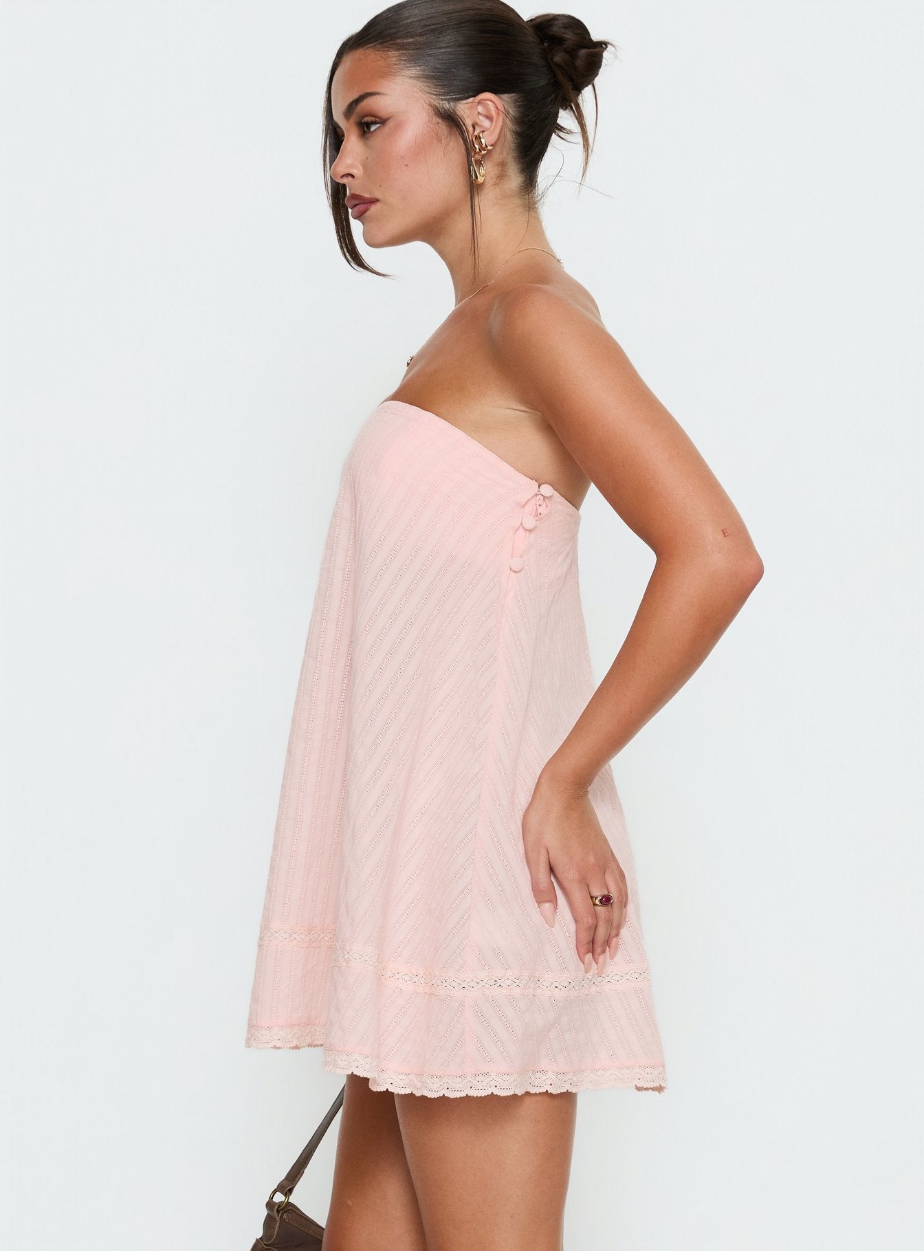 Gypsea Strapless Swing Mini Dress Light Pink