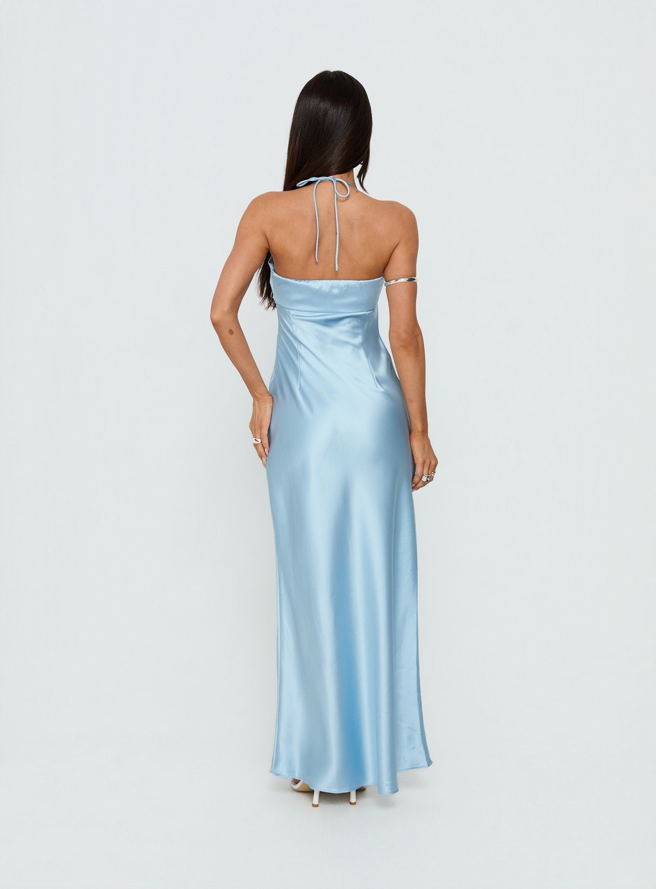 Fireproof Halter Maxi Dress Baby Blue