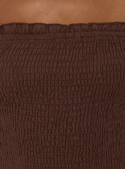 Tinsie Strapless Maxi Dress Chocolate Brown