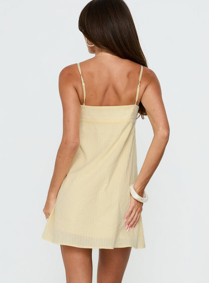 Lunya Mini Dress Lemon