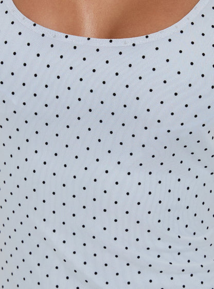 Doralyn Scoop Mini Dress Blue Polka Dot