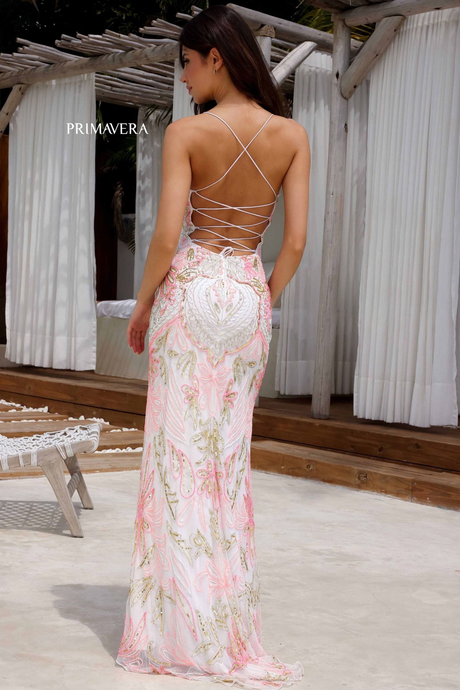 4156 Primavera Vintage Inspired Beaded Gown