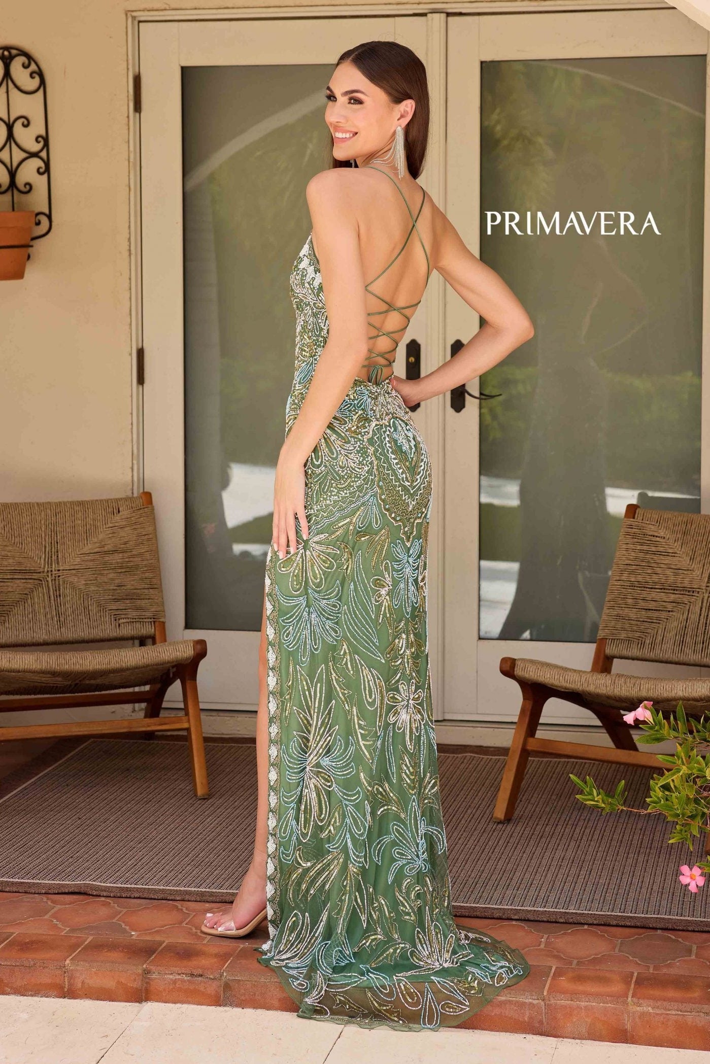 4156 Primavera Vintage Inspired Beaded Gown