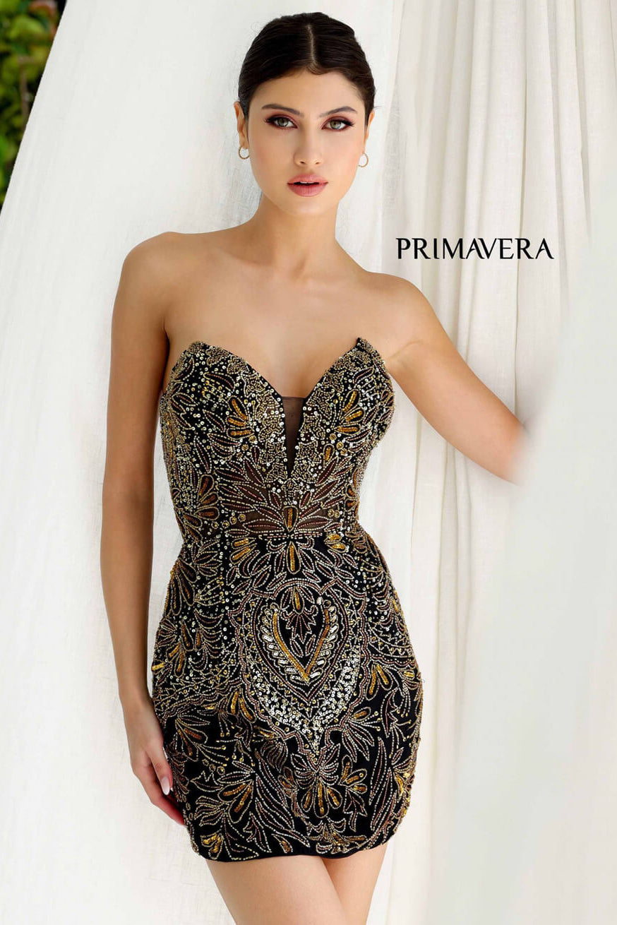 4226 Primavera Art Deco-Inspired Beaded Mini Dress