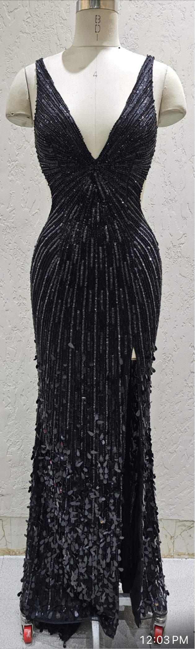 4527 Primavera Beaded Gown with Open Back