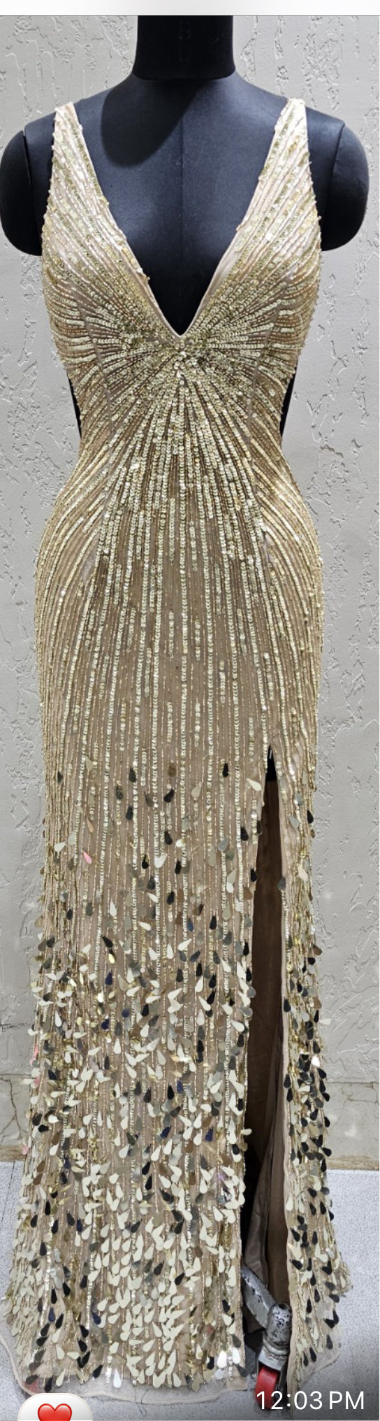 4527 Primavera Beaded Gown with Open Back