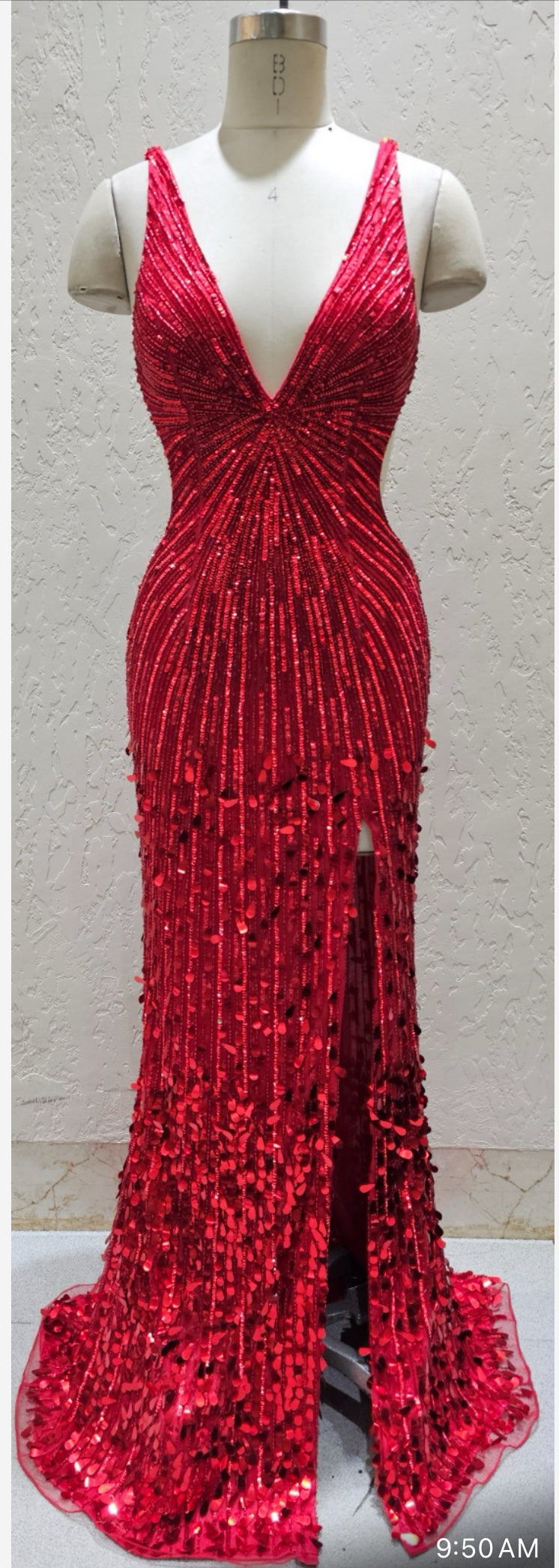 4527 Primavera Beaded Gown with Open Back