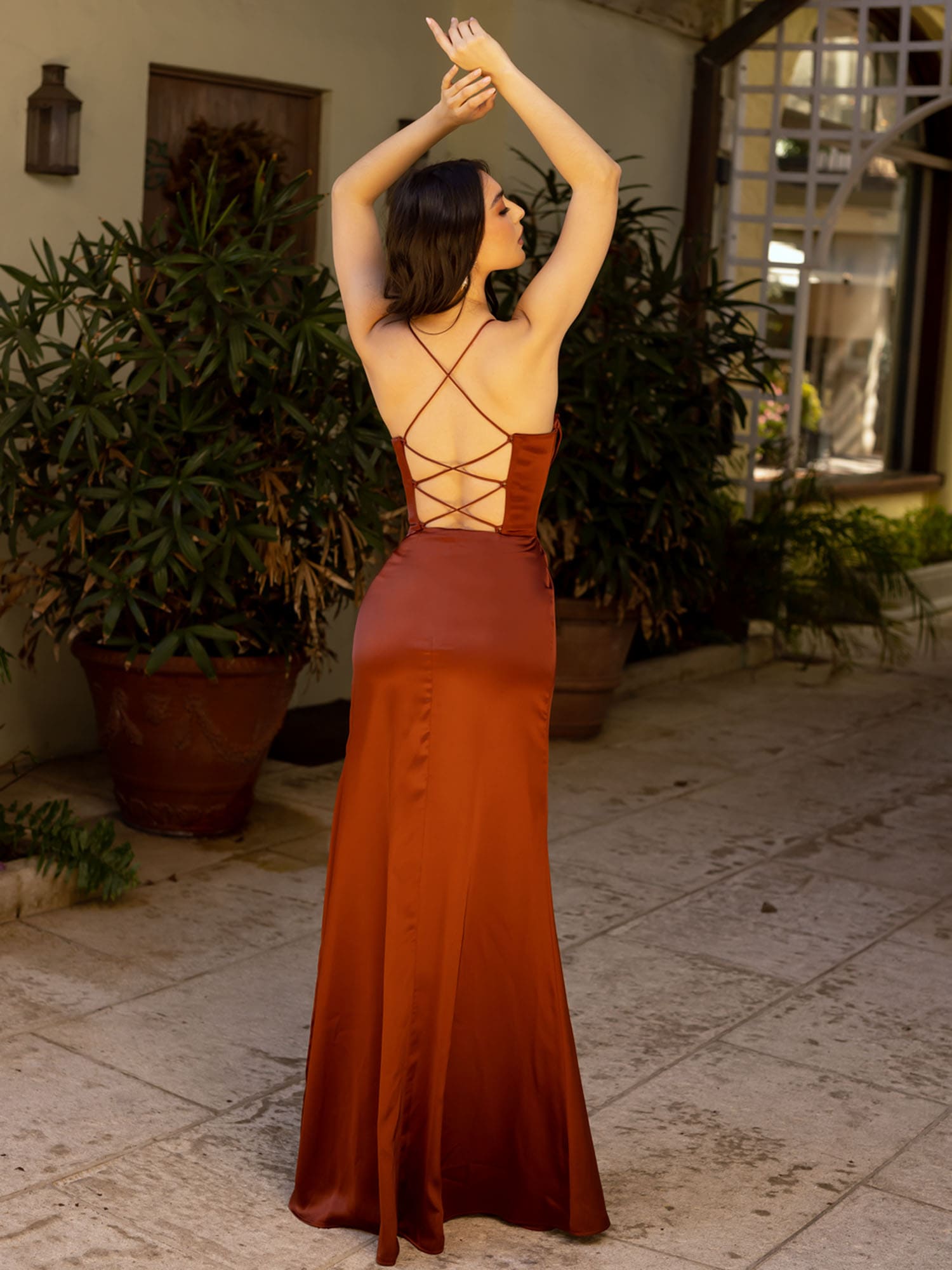 YVETTE GOWN LUXE SATIN CORSET DRESS