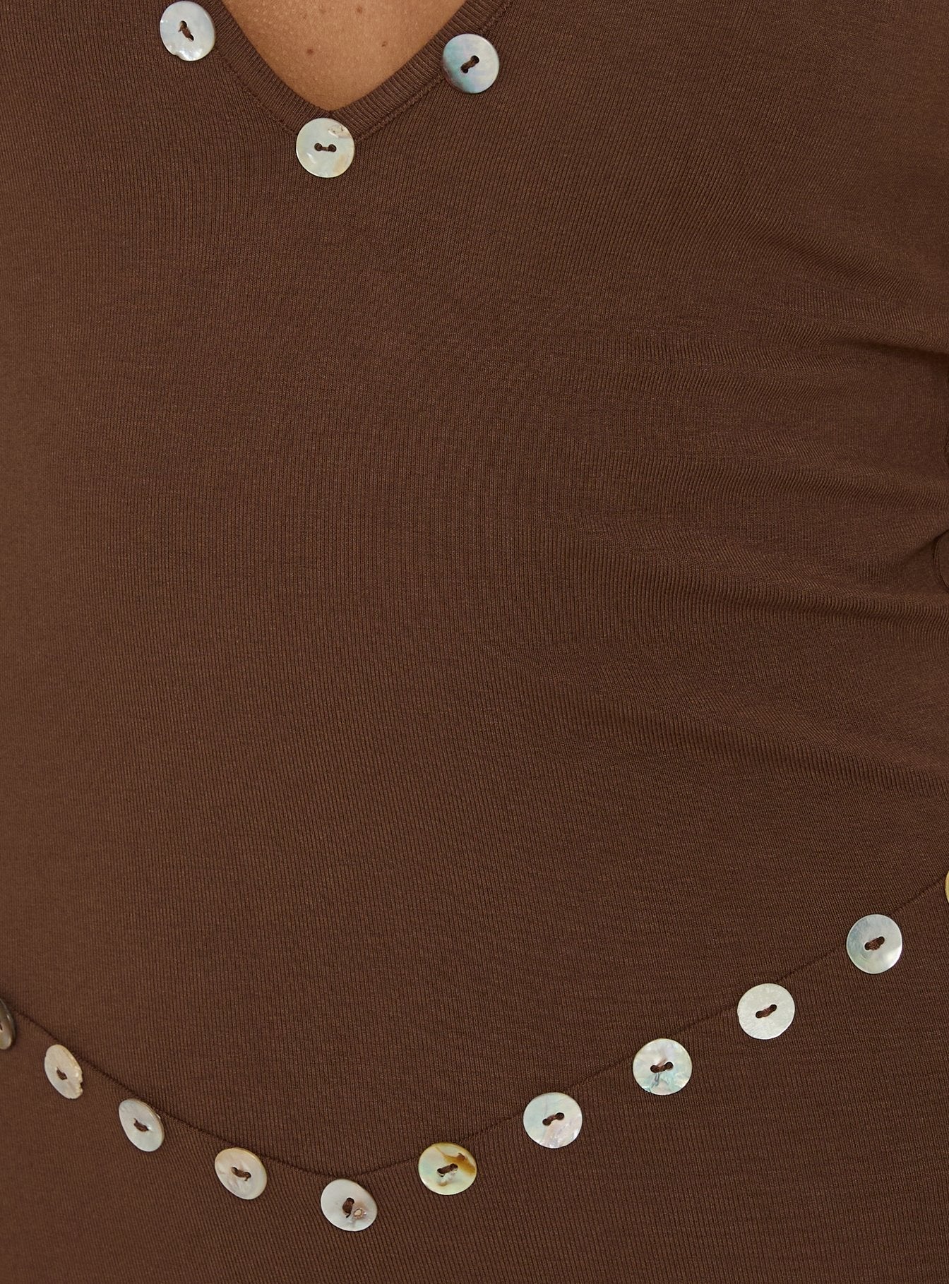 Correna Embellished Halter Maxi Dress Chocolate