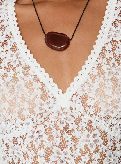 Somanie Long Sleeve Lace Mini Dress White