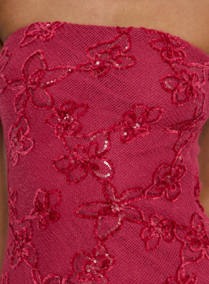 Mimosie Strapless Mini Dress Burgundy