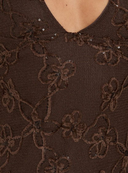 Codami Sequin Mini Dress Dark Brown
