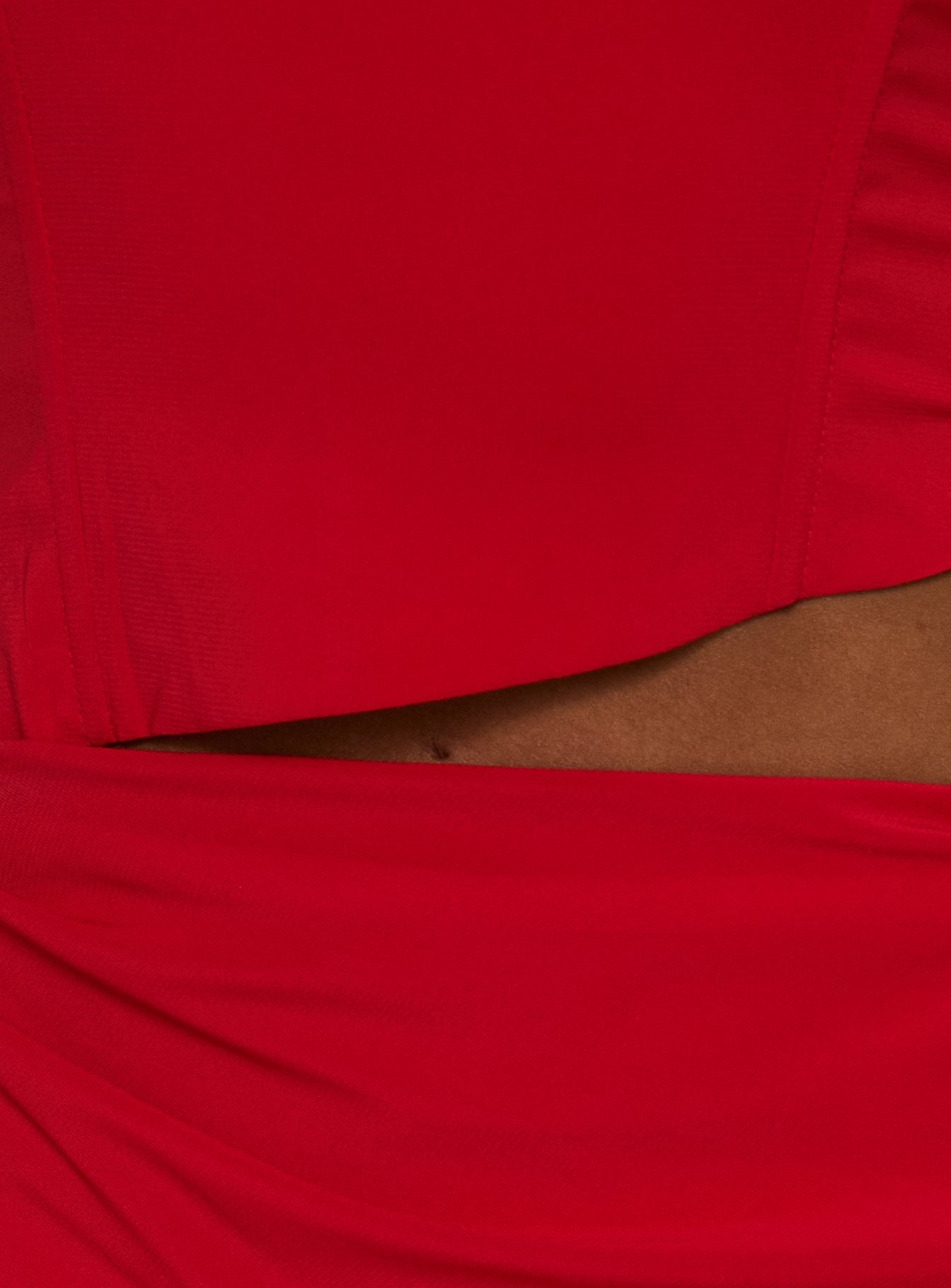 Jasira Strapless Drape Mini Dress Bold Red