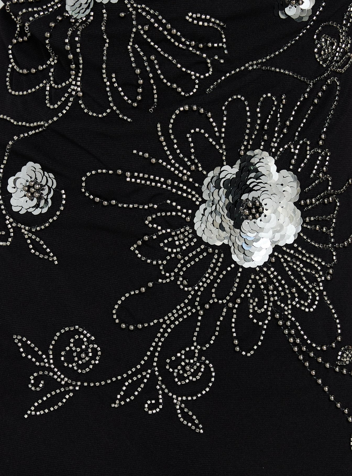 Daphie Beaded Mini Dress Black / Silver