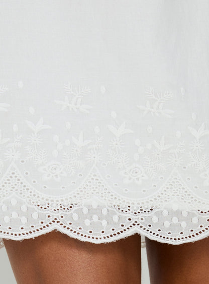 Louanna Embroidered Mini Dress White