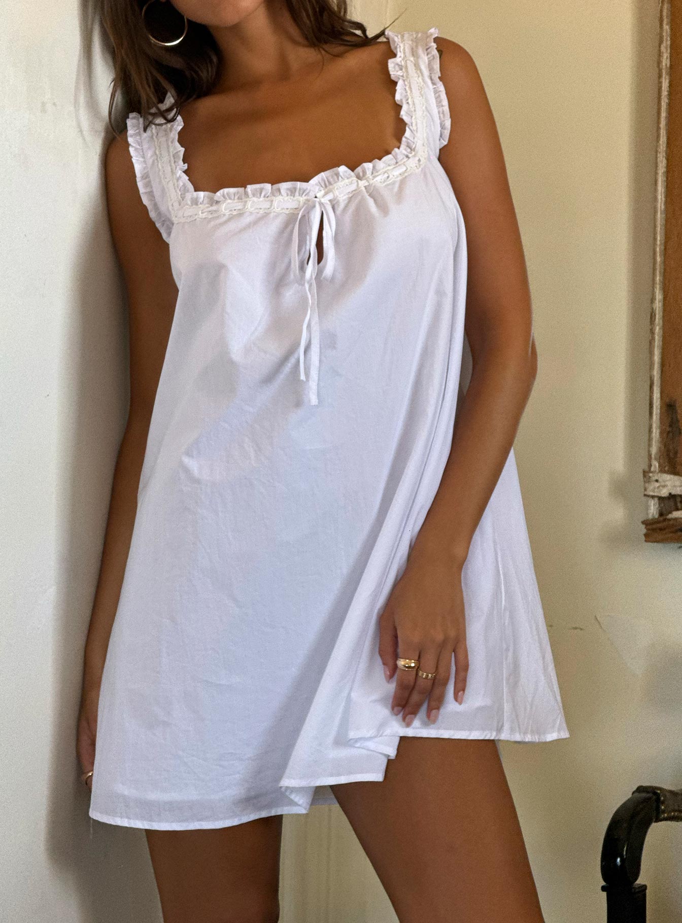 Swing Mini Dress White Petite