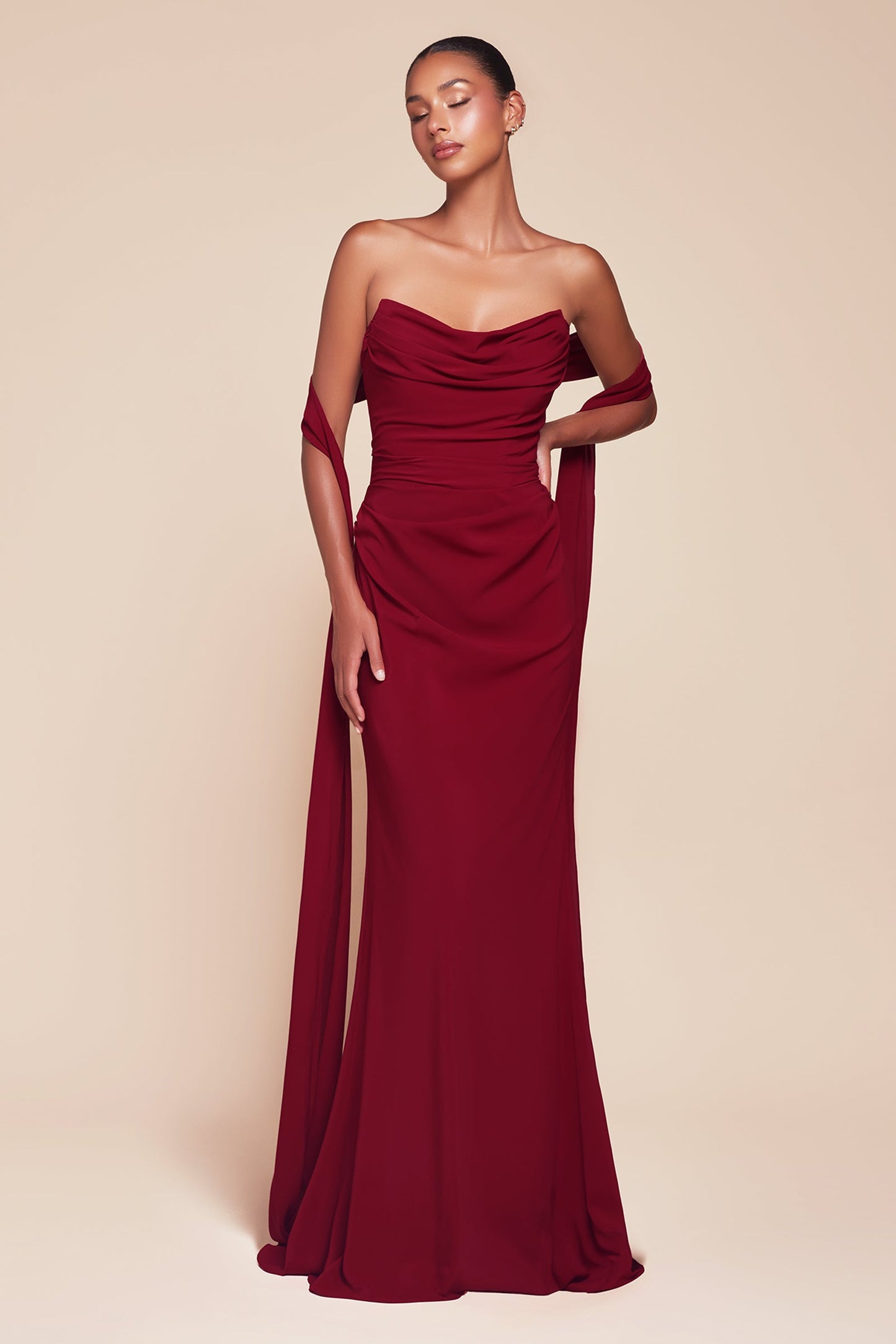 Caitlin Gown Convertible Tie Chiffon Dress