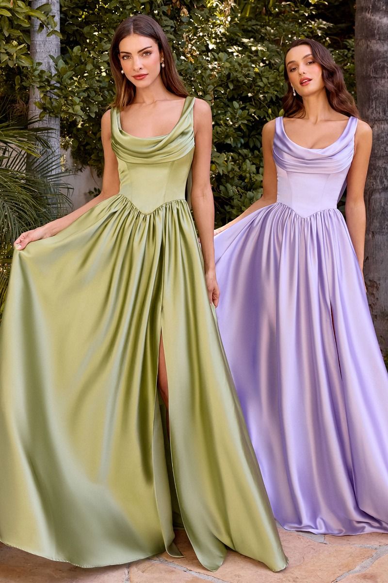 BEATRICE GOWN A- DRESS WITH DRAPED COWL BACK