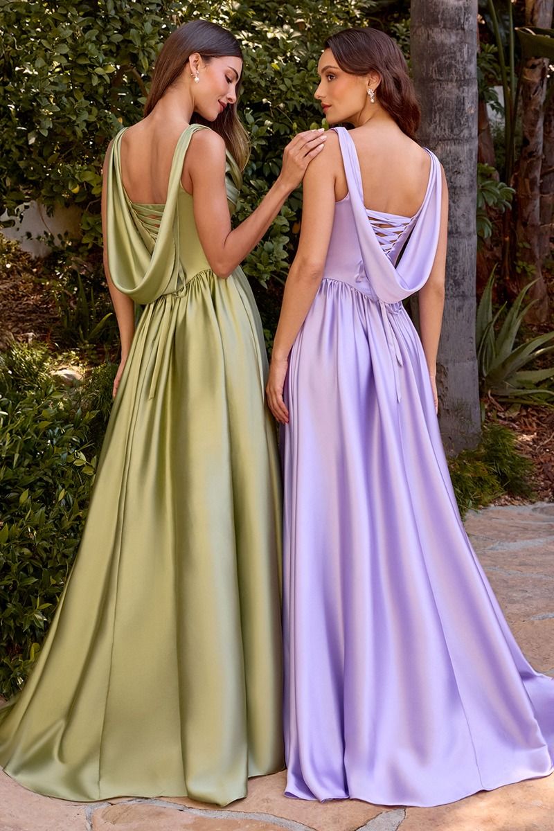 BEATRICE GOWN A- DRESS WITH DRAPED COWL BACK