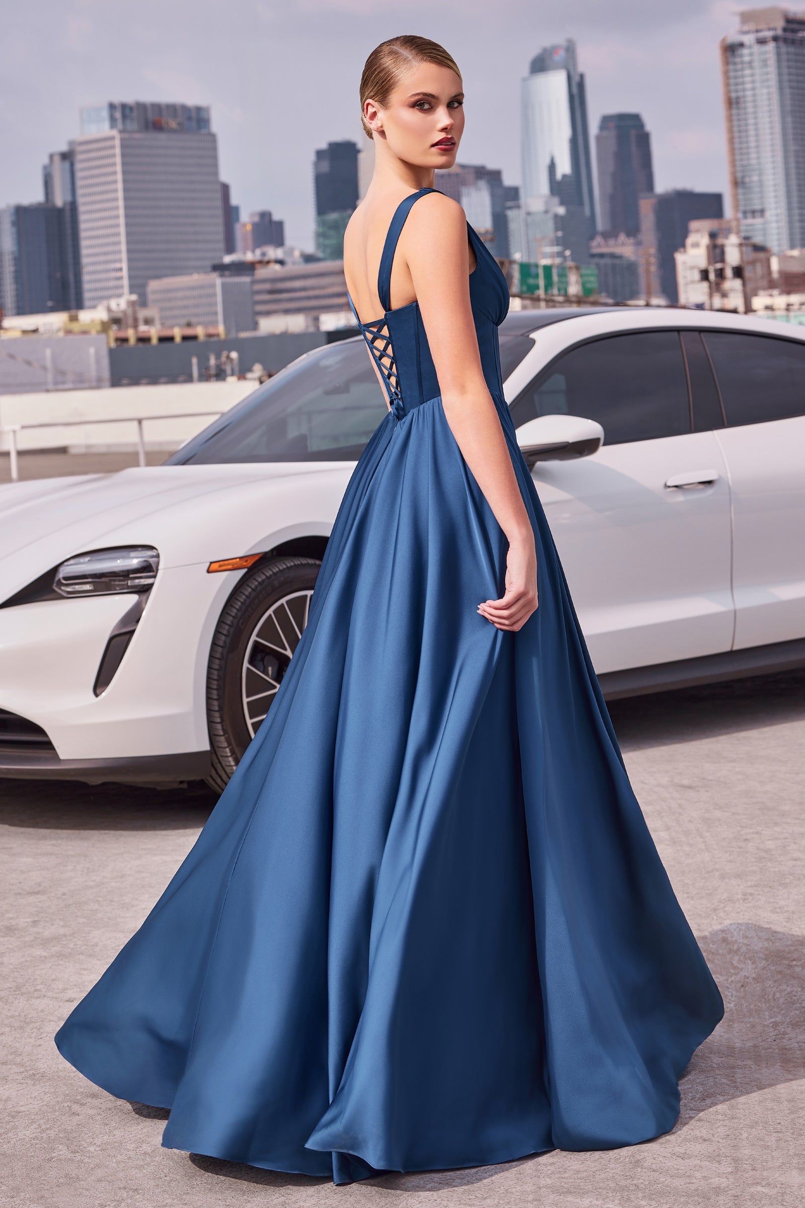 Libby Gown A- Satin Dress
