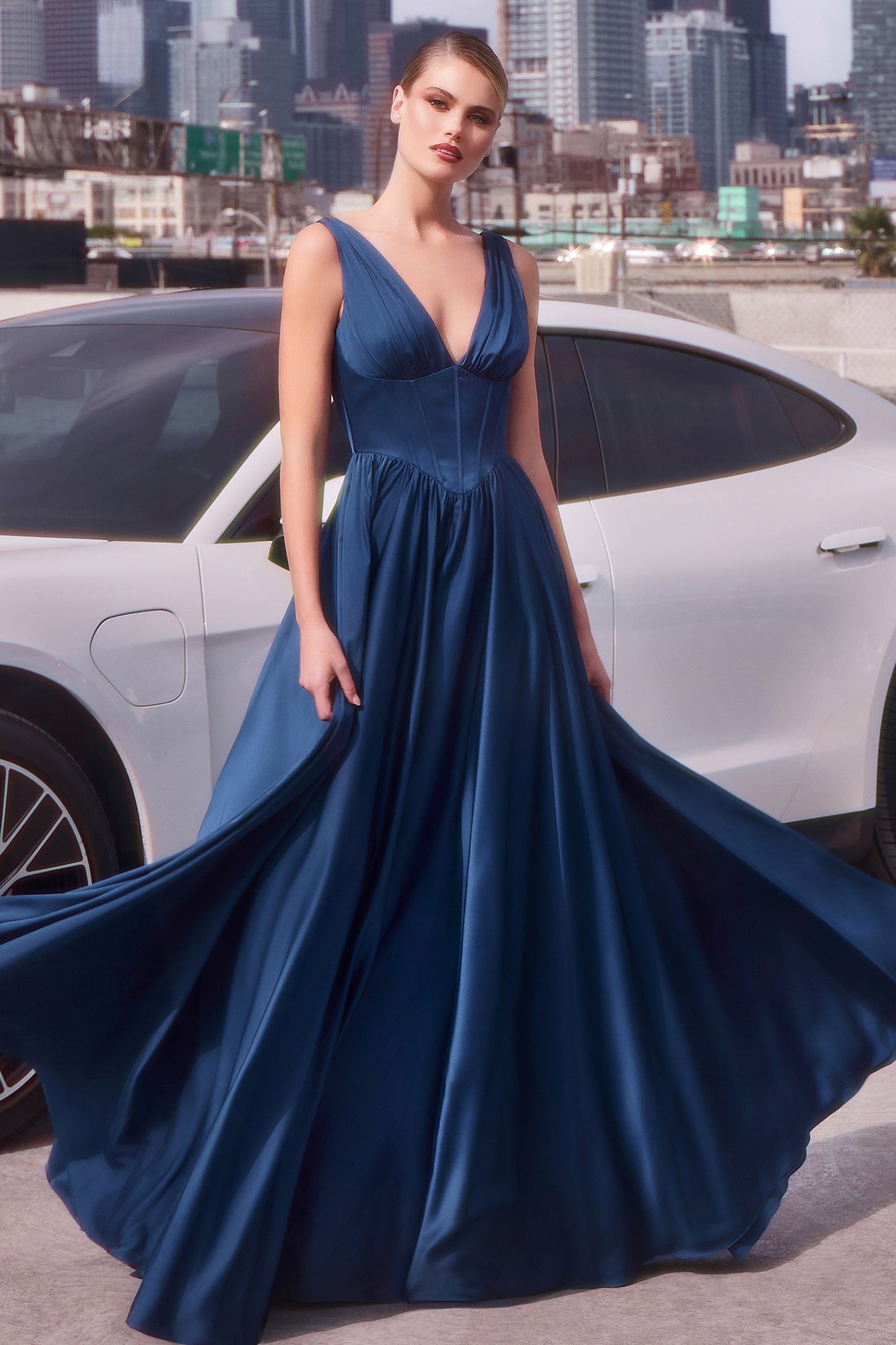 Libby Gown A- Satin Dress