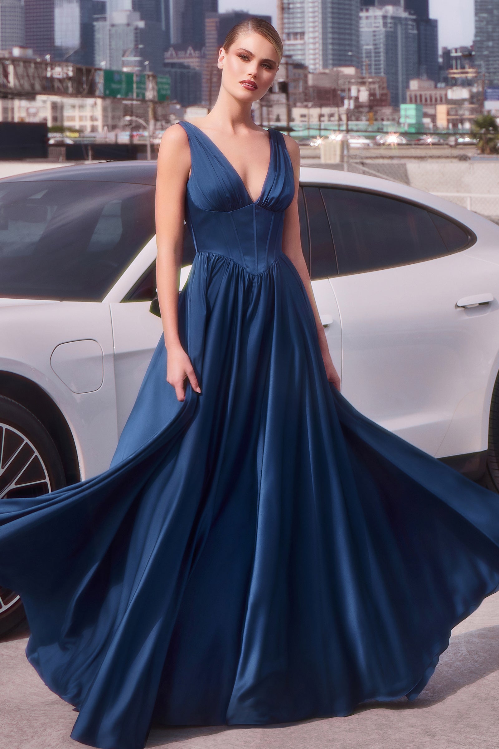 Libby Gown A- Satin Dress