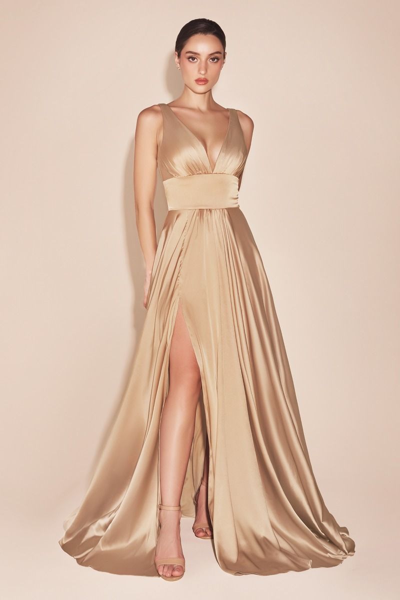 Kinsley Gown Soft Satin A- Dress