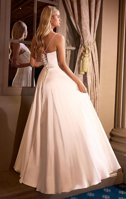 COSIMA GOWN LUXE SATIN A- CORSET DRESS OFF WHITE