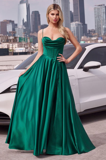 COSIMA GOWN LUXE SATIN A- CORSET DRESS