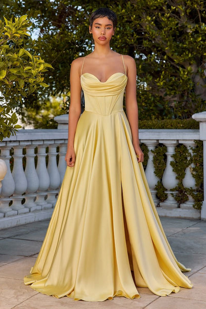 COSIMA GOWN LUXE SATIN A- CORSET DRESS