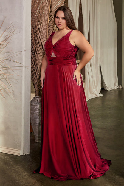 Marlena Gown A- Keyhole Soft Satin Dress