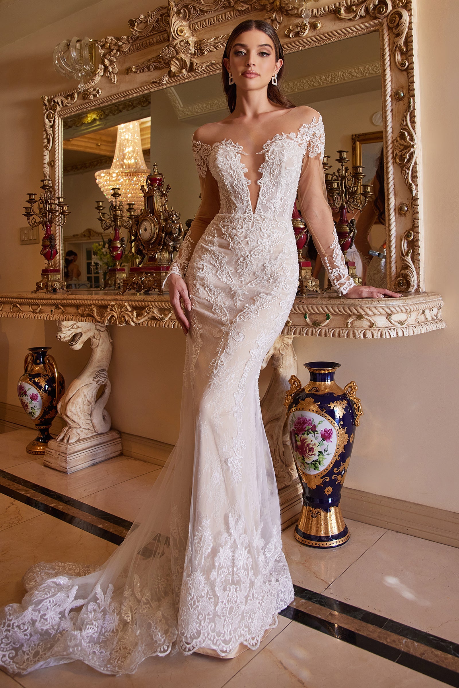 A1022 BOHEMIAN LACE MERMAID GOWN Andrea & Leo