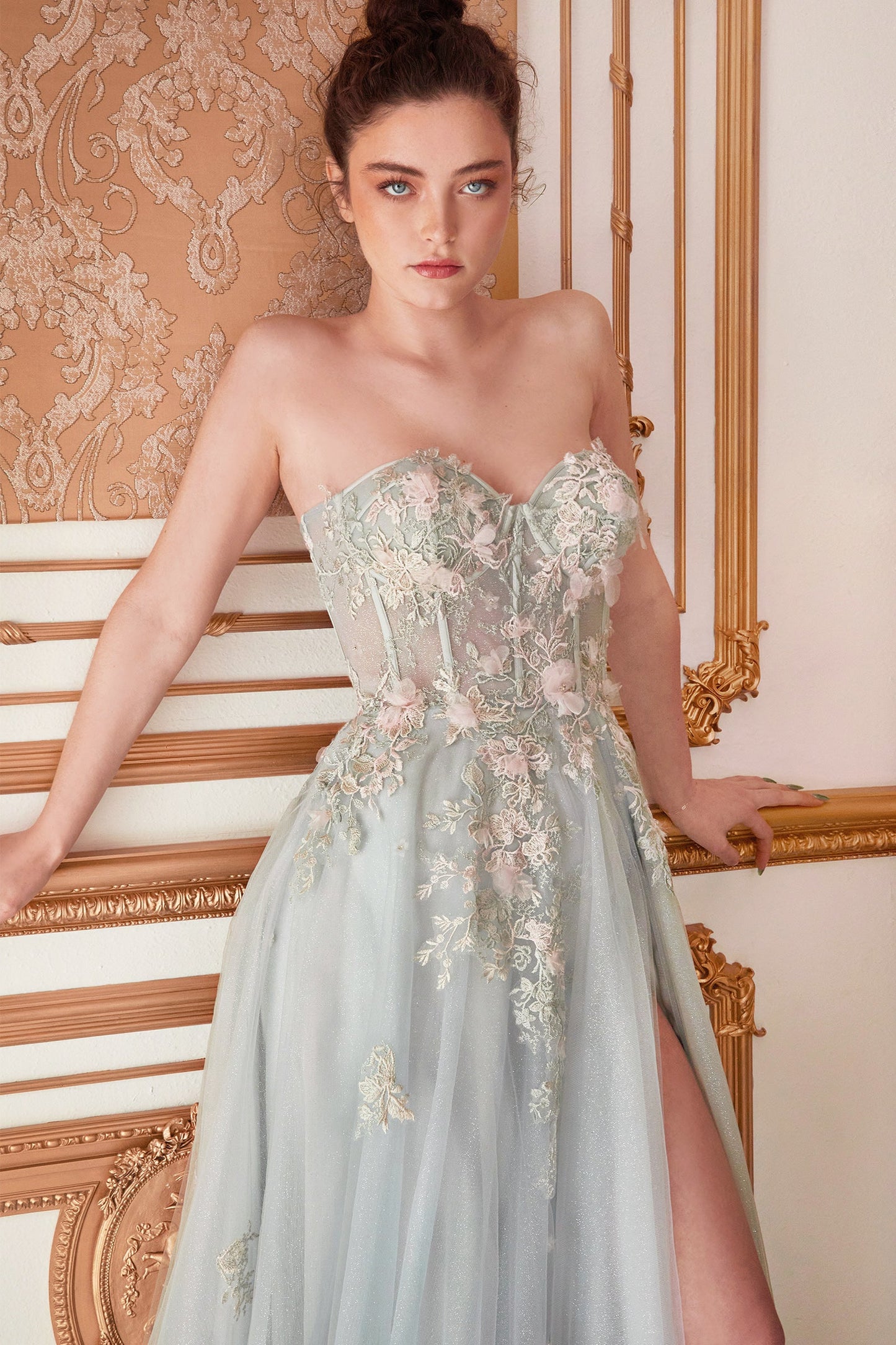 A1089 Penelope Blossom Gown with Overskirt Andrea & Leo