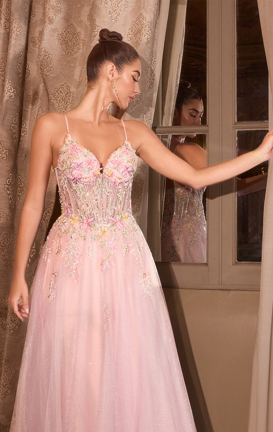 A1477 Waltzing Beaded Bouquet Ball Gown ANDREA & LEO