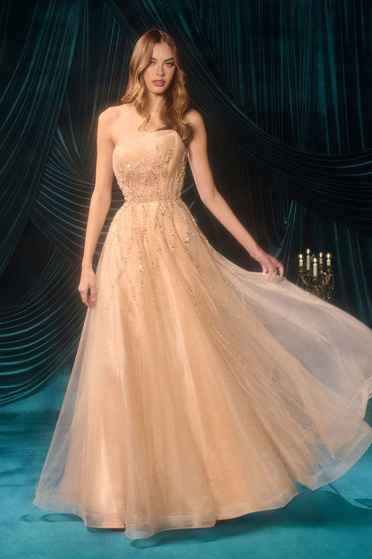 A1491 Cynthia Structured Ball Gown Andrea & Leo