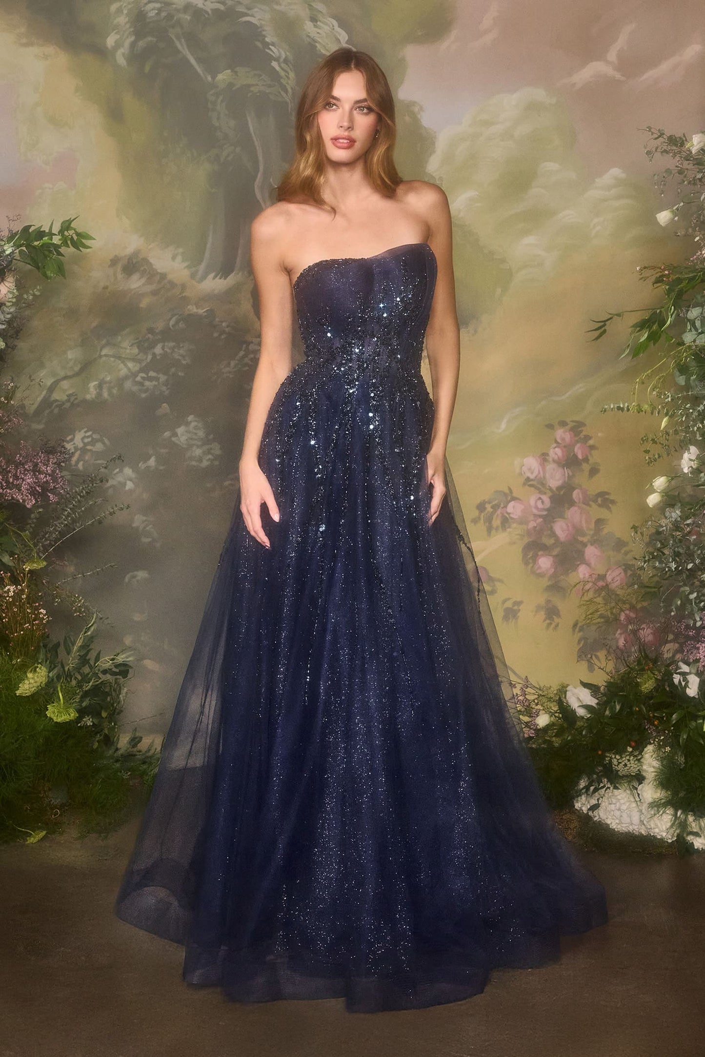 A1491 Cynthia Structured Ball Gown Andrea & Leo