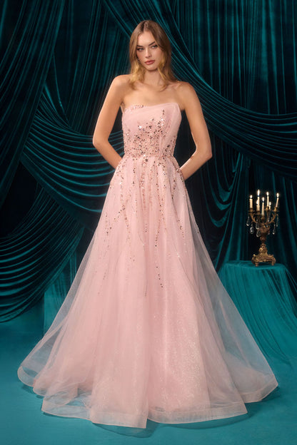 A1491 Cynthia Structured Ball Gown Andrea & Leo