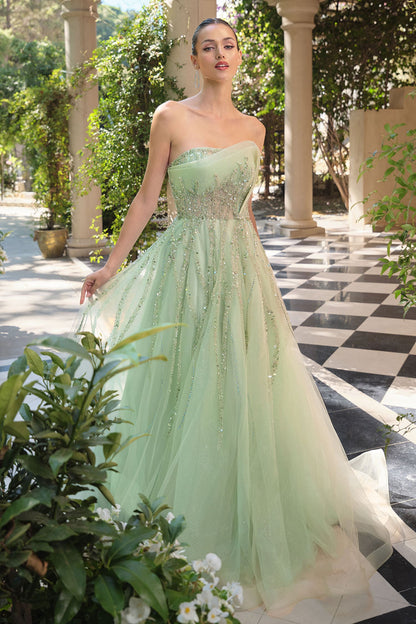 A1491 Cynthia Structured Ball Gown Andrea & Leo