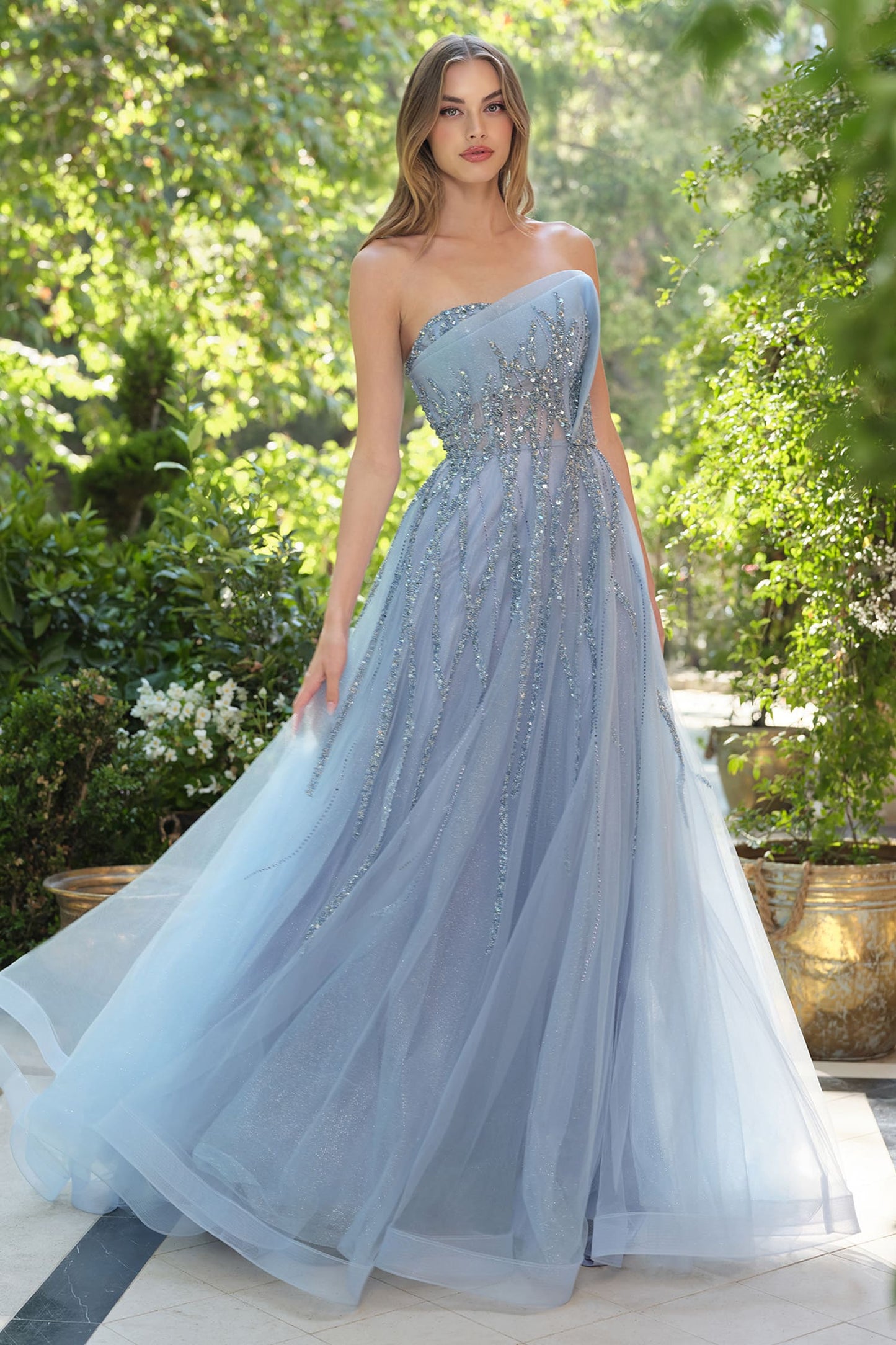 A1491 Cynthia Structured Ball Gown Andrea & Leo