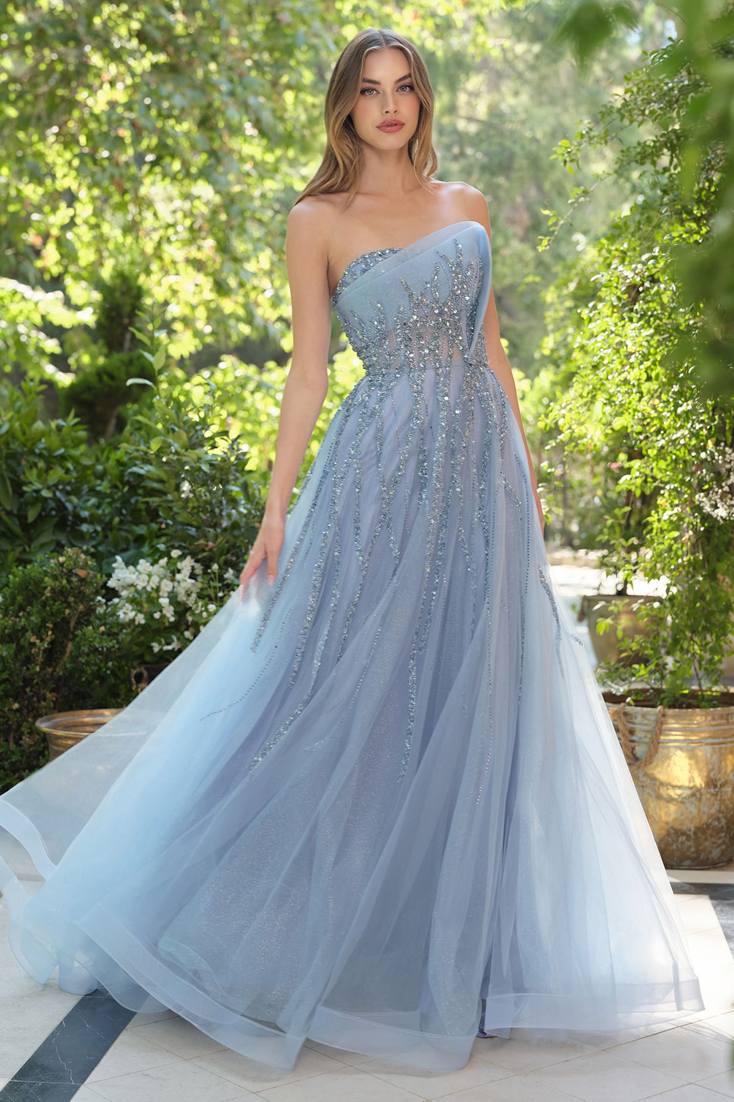 A1491 Cynthia Structured Ball Gown Andrea & Leo