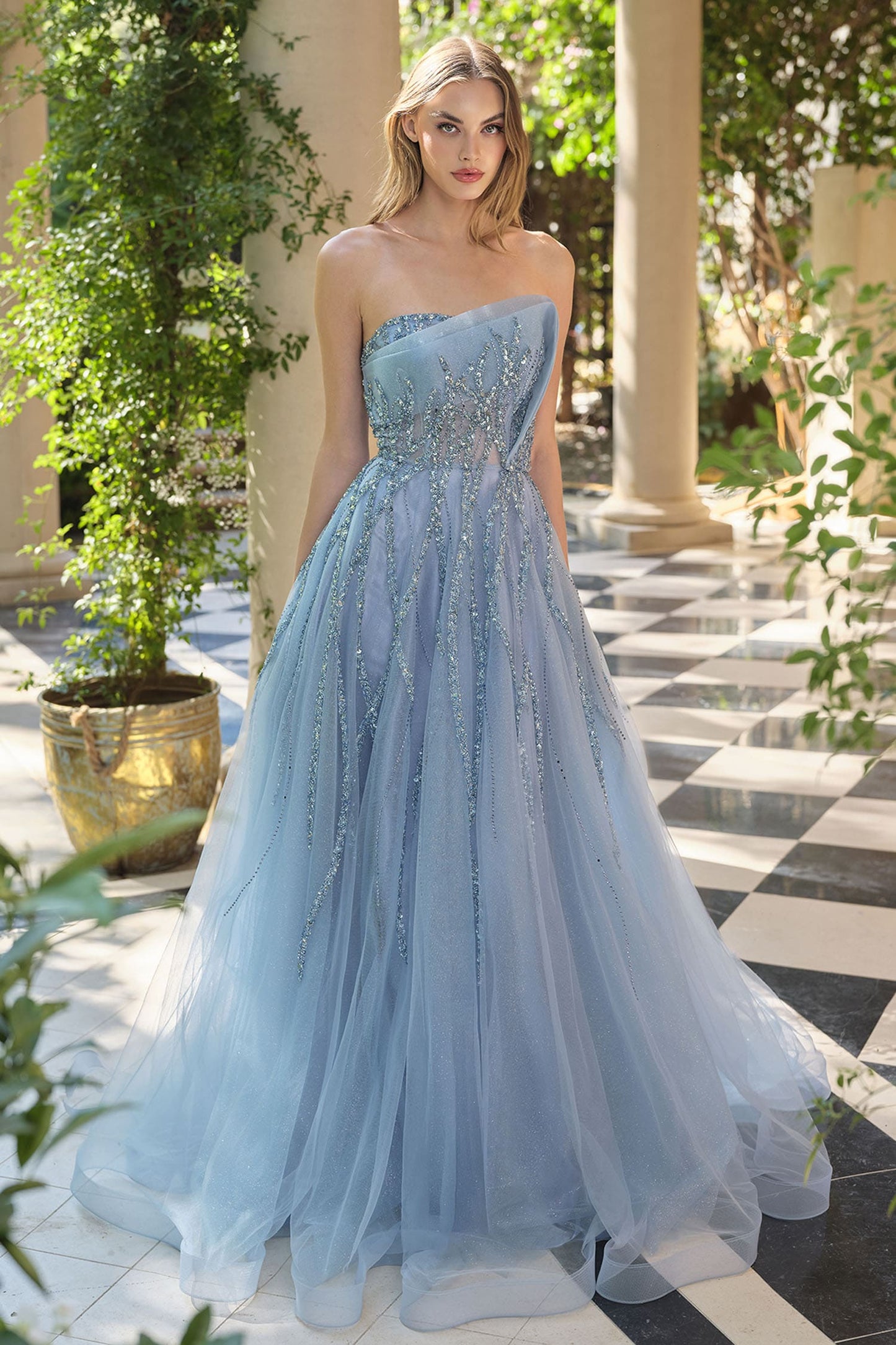 A1491 Cynthia Structured Ball Gown Andrea & Leo