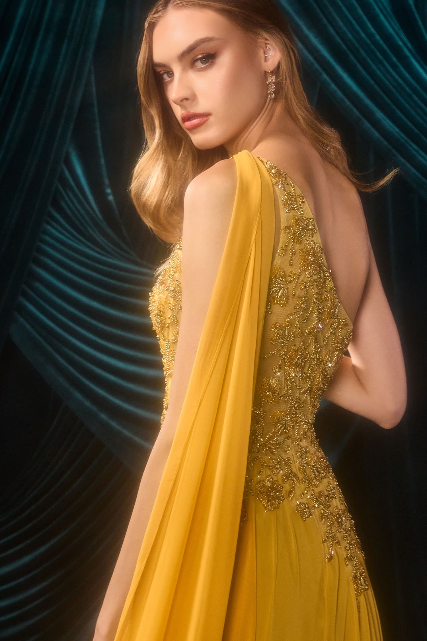 A1495 Julia Jeweled Chiffon Gown Andrea & Leo