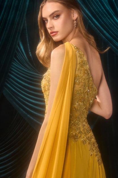 A1495 Julia Jeweled Chiffon Gown Andrea & Leo