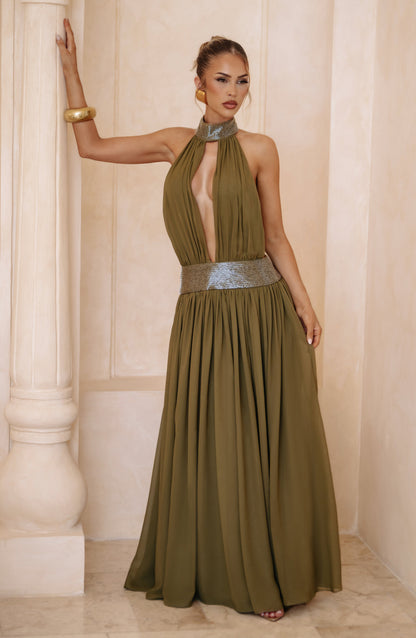 Rosalina Maxi Dress Deep Olive