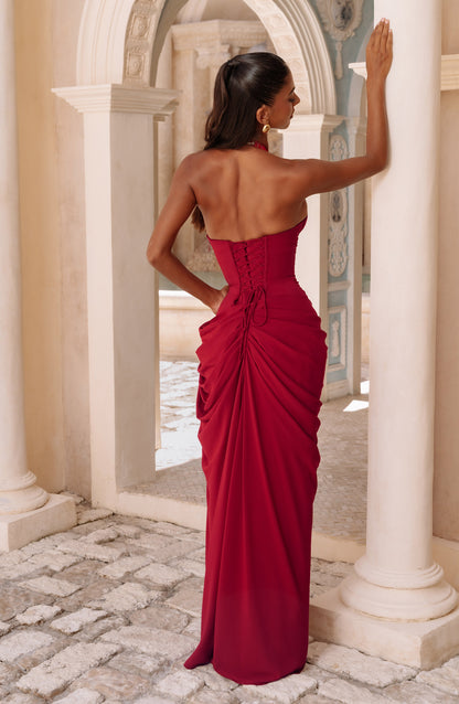 Minette Maxi Dress Deep Red