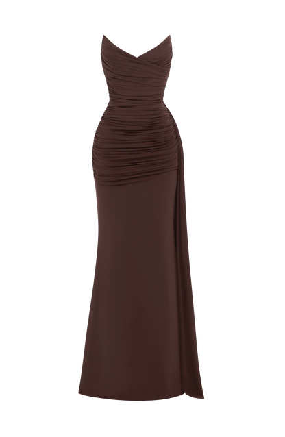Ashika Maxi Dress Plum Brown