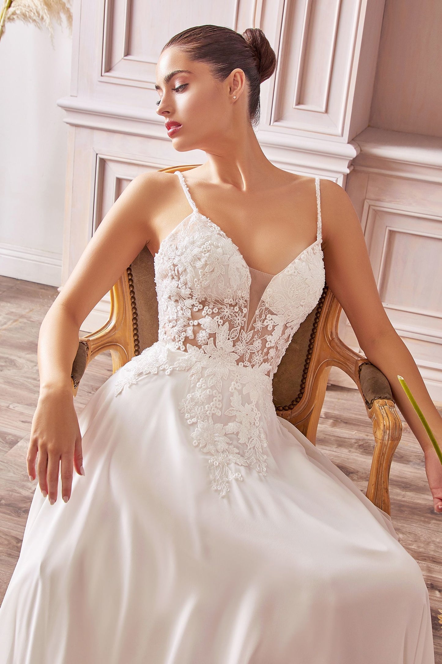 Avianna Gown Floral Lace A- Chiffon Dress