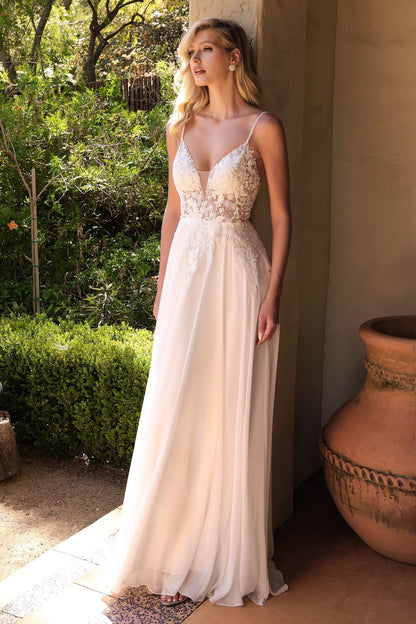 Avianna Gown Floral Lace A- Chiffon Dress